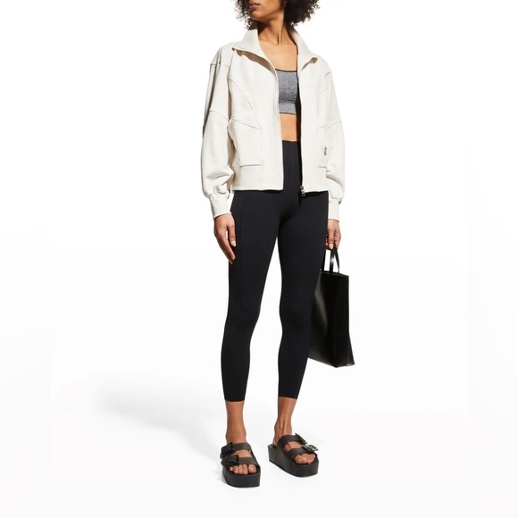 Varley Jackets & Blazers - Varley Cortland Zip Jacket High Neck Ivory Marl Cream Size Med Athleisure travel